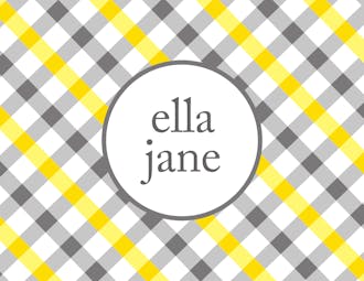 Gray & Yellow Plaid Folded Note