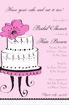 Blossom Cake Invitation
