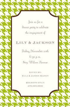 Houndstooth Lime Invitation