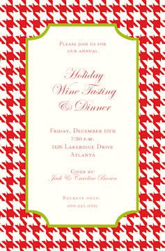 Houndstooth Red Invitation