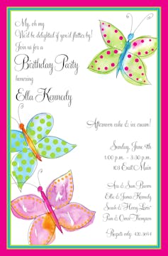 Butterfly Wash Invitation