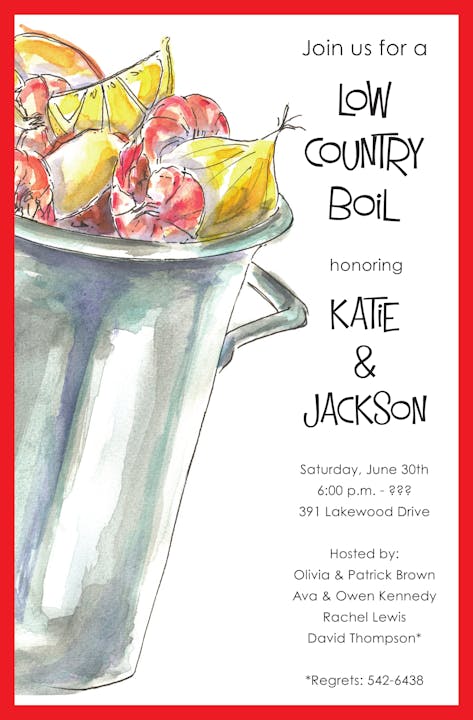 Low Country Boil party invitations