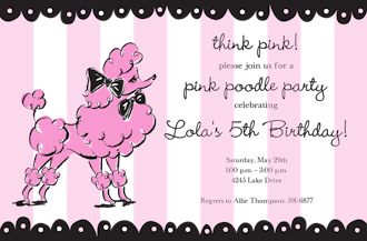 Pink Poodle Invitation