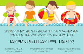 Poolside Kids Invitation