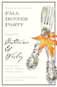 Autumn Cutlery Invitation