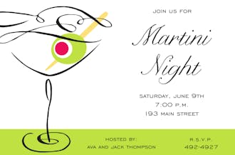 Swirl Martini Invitation