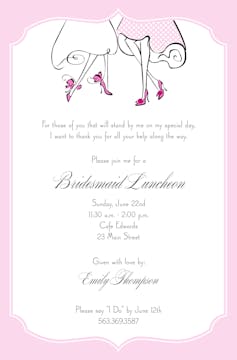 Bridesmaid Feet Invitation