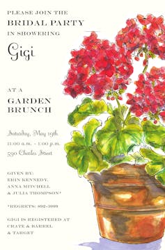 Geraniums Invitation