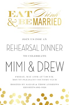 Eat, Drink, Married Invitation
