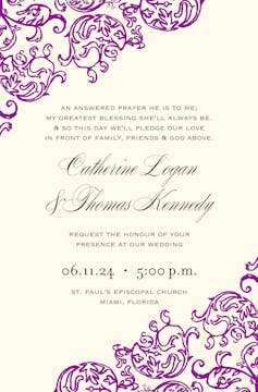 Rococo Violet Invitation