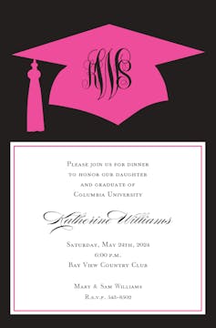 Pink Grad Invitation