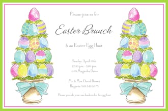 Egg Topiaries Easter Invitation