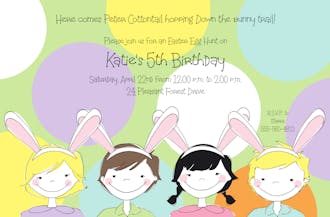 Bunny Ears Easter Invitation