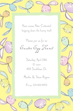 Bunny Faces Easter Invitation