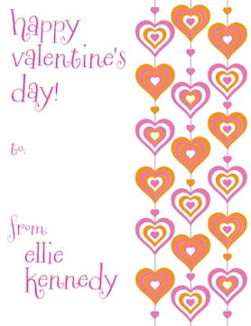 Heart Strings Valentine Notecard