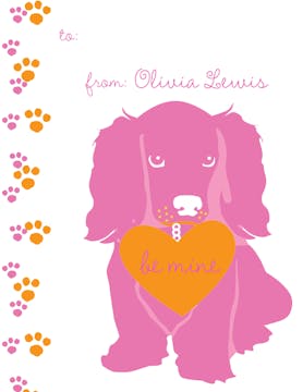 Puppy Dog Valentine Notecard