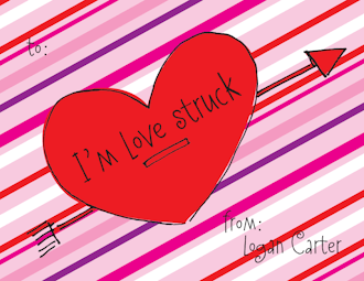 Love Struck Valentine Notecard