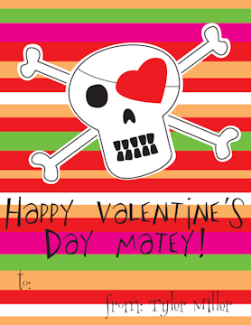 Pirate Love Valentine Notecard