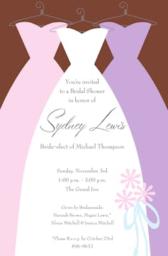 Bridal Dresses Invitation