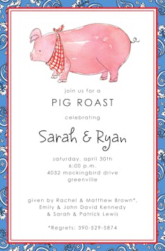 Pink Pig Invitation