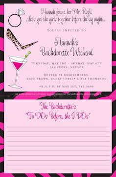 Bachelorette List Invitation