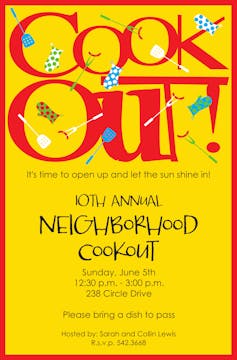Cook Out! Invitation