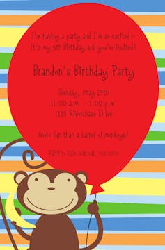 Monkey Party Invitation