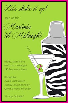 Wild Martini Invitation