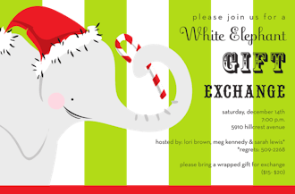 White Elephant Invitation