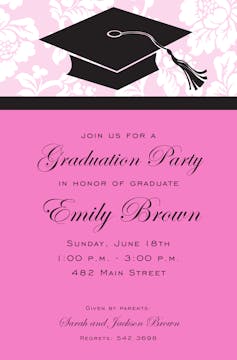 Cap Pink Invitation