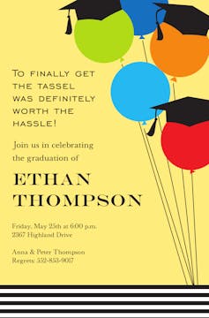 Balloon Grads Invitation