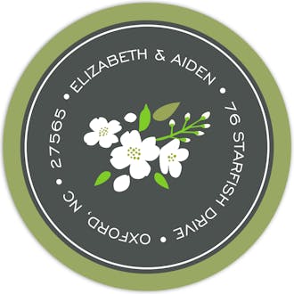 Enchanted Floral Round Return Address Sticker