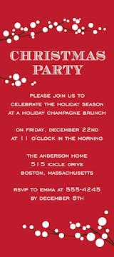 Winterberry Simplicity Red Holiday Invitation