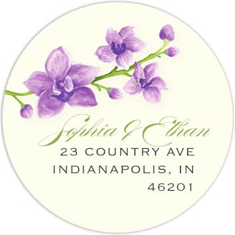 Elegant Orchids Return Address Sticker