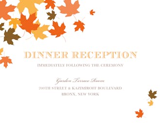 Autumnal Leaves Reception Card