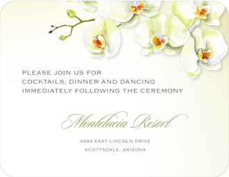 Watercolor Orchids Reception Card