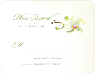 Watercolor Orchids Reply Card