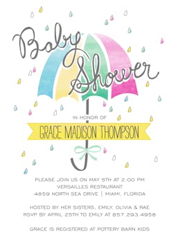 Watercolor Baby Shower Invitation