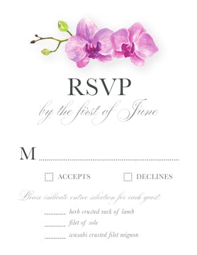 Artistic Orchids Reply Card