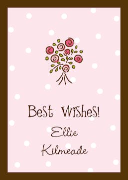 Little Dots Pink & Chocolate Flat Enclosure Card