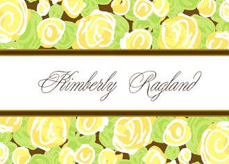 Pretty Roses Yellow Flat Enclosure Card