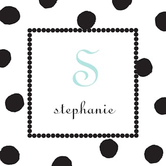 Big Dots Black With Dotted Border Sticker