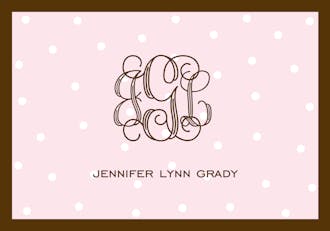 Little Dots Pink & Chocolate Folded Note