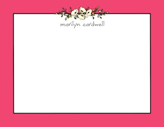 Floral Garland Coral Flat Note