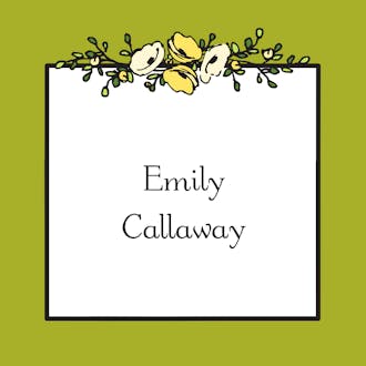 Floral Garland Olive Folded Enclosure Card