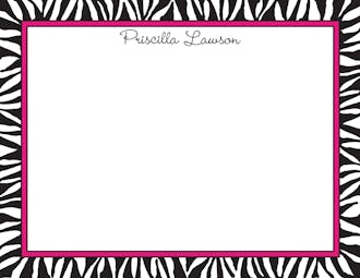 Zebra Edge Black & Hot Pink Border Flat Note