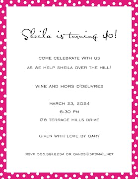 Dotted Edge Hot Pink Invitation