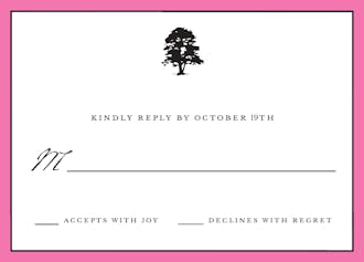 Classic Edge Deep Pink Reply Card