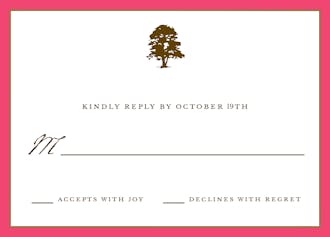 Classic Edge Coral & Gold Reply Card