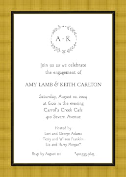 Linen Gold & Black Invitation